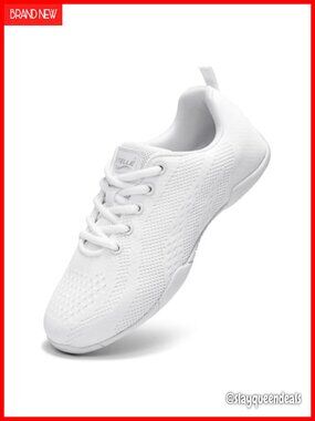 Girls & Womens Cheer Shoes Lightweight Knit Athletic Sneakers Lace-Up
